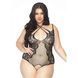Боді з відкритим доступом Leg Avenue &mdash; Net Lace Crotchless Teddy Plus Size Black SO8609 фото 1