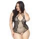 Боді з відкритим доступом Leg Avenue &mdash; Net Lace Crotchless Teddy Plus Size Black SO8609 фото 3