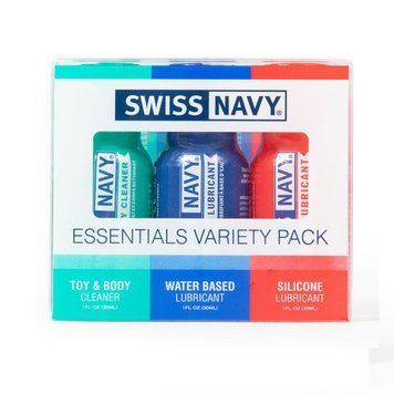 Набір змазок Swiss Navy &mdash; Essentials Variety Pack (3x30 мл) Водна та силіконова змазки + очищувач SX1362 фото